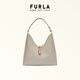 芙拉（FURLA）【同價(jià)11.11】GOCCIA牛皮中號女士手提單肩包腋下包HOBO包流浪包 白色