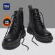 海瀾之家HLA馬丁靴男秋冬工裝鞋子男士靴子男HAAGZM4EAE290 黑色加絨41