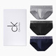 CALVIN KLEIN PERFORMANCE CK男士三角內(nèi)褲短褲純棉內(nèi)褲三條禮盒裝 灰+黑+深藍(lán)（網(wǎng)格純棉款） 3條 XL
