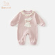 班喜迪嬰兒衣服春裝嬰幼兒連體衣洋氣公主長袖女寶寶外出服春秋哈衣爬服 粉色 80cm