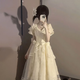 斐莉玥2025超仙絕美lolita連衣裙女學(xué)生宮廷風(fēng)富家千金感白月光公主長(cháng)裙 蓬蓬連衣裙 現貨 S
