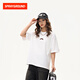 SPRAYGROUND鯊魚嘴小標印花短袖t恤男女基礎款寬松半袖體恤上衣夏 白色 L