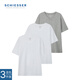 舒雅（Schiesser）男士基礎打底舒美棉V領(lǐng)短袖打底衣【3件裝】E5/22872M 白色+白色+花灰 L