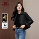 獸王（SHOUWANG）2024新款綿羊皮皮革服飾新復古回潮秋冬復古穿搭女上衣外套皮衣 黑色 M