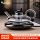 全度煮茶壺鼠尾壺泡茶壺家用煮茶器2024新款煮茶器煮茶壺電陶爐茶具 小坐電陶爐銀色+黑財鼠壺 500ml