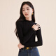 香影【抗起球科技針織衫】2025新款木耳邊半高領(lǐng)針織打底衫女秋冬 黑色 木耳邊領(lǐng) N844008 S