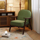 徹徹小戶(hù)型中古風(fēng)布藝設計師款單人沙發(fā)椅復古客廳陽(yáng)臺休閑椅子單椅 【燈芯絨】復古綠