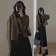 歐迪惠法式連衣裙女裝2025年秋季新款衣服套裝毛呢外套女小香風(fēng)穿搭裙子 咖色毛呢外套+黑色裙 S 【80-95斤】