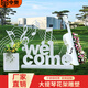 匯奇尚品不銹鋼提琴音符花架擺件草坪花箱雕塑商場(chǎng)戶(hù)外婚禮售樓部歡迎裝飾 定制.