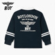 BOY JUNIOR25春新品兒童潮牌上衣寬松舒適長(zhǎng)袖POLO衫男童女童中大童 藏青色 130