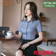 黛維亞（DEVEIA）襯衫女竹纖維女士通勤風(fēng)短袖職業(yè)氣質(zhì)正裝女工作服百搭小個子女裝 【竹纖維短】方灰 36/M（95-105斤）