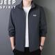 JEEP SPIRIT吉普七夕情人節(jié)禮物夾克男士春秋季百搭簡約純色立領(lǐng)外套休閑服