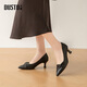 大東淺口鞋女鞋2025春季時(shí)尚褶皺尖頭高跟鞋通勤風(fēng)職業(yè)酒杯跟單鞋3086
