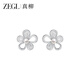 ZEGL人造珍珠花朵耳釘女高級(jí)感氣質(zhì)耳環(huán)耳飾輕奢生日禮物送女友
