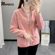 Simboo女士衛衣抓絨衣雙面穿搖粒絨戶(hù)外保暖珊瑚絨男可拆卸內膽加絨加厚 KY1008S橡皮粉-女 L