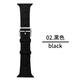 多比獸適用蘋果iwatch單色硅膠運(yùn)動(dòng)簡約華強(qiáng)北S9S10智能成人兒童電話手表通用表帶 黑色【愛馬仕款】