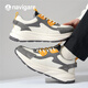 納維凱爾（Navigare）意大利小帆船老爹鞋2025新款秋冬透氣潮流舒適男士增高百搭休閑鞋 白灰 42 42