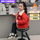 雷姆汀女童夾棉外套秋冬棉服韓版洋氣寶寶加絨加厚棉衣小 紅色加絨 110