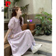皮爾卡丹（pierre cardin）15歲女大童娃娃領(lǐng)連衣裙夏裝14初中生13小女孩森系很仙的過(guò)膝長(cháng)裙 香芋紫 165 S碼(75-90)斤僅供參考