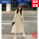莫代爾法式超仙連衣裙2025春秋季新款設計感高腰顯瘦時(shí)尚百搭長(cháng)裙子 米白色 XL 120-130斤