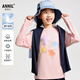 安奈兒（Annil）童裝女童圓領(lǐng)長(cháng)袖T恤2025春新款甜美純棉運動(dòng)速干打底衫 落櫻粉 140