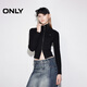 ONLY2025秋季新款百搭保暖小高領(lǐng)顯瘦短款開(kāi)衫針織衫女|12513A017 H1Z黑色 M