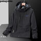 巴塔哥尼亞（Patagonia）巴塔Pata沖鋒衣男士戶(hù)外新款防風(fēng)防水春秋季大碼寬松運動(dòng)外套 黑色【單衣】 3XL
