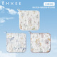 嫚熙（EMXEE）嬰兒方巾兒童毛巾純棉口水巾寶寶洗臉巾 【3條】綺幻花信-6層柔紗 30*30cm