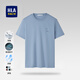 海瀾之家（HLA）短袖t恤男夏季時(shí)尚印花百搭圓領(lǐng)短T打底上衣男裝潮牌休閑體恤衫男 藍灰24 (消臭/吸排/涼感) L 175/92A