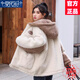 莫代爾羊羔絨外套女2025春秋冬新款加絨加厚棉服初高中學(xué)生毛絨絨棉衣 杏色 M 95-104斤