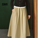 森馬（Semir）半身裙女春季松緊腰純色A字傘裙遮胯女士慵懶風(fēng)長(cháng)裙101125120008 
