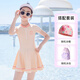 回力兒童泳衣女童可愛(ài)連體游泳衣小中大童公主泳裝夏34019 橘色 5XL
