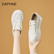 DAPHNE達(dá)芙妮真皮小白鞋女內(nèi)增高2025春季新款厚底熊貓面包鞋軟底舒適休閑女鞋 米白 37