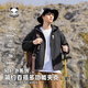 HIPANDA運(yùn)動(dòng)外套男休閑夾克登山訓(xùn)練硬殼防風(fēng)戶外騎行服男裝上衣 黑 XL