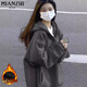 棉致重磅衛(wèi)衣女春秋冬季新款連帽寬松韓版開衫外套加絨山東即墨中山 030深灰色【常規(guī)高品質(zhì)28.5】 L 110-125斤