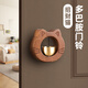 銘匯通招財貓門(mén)鈴吸門(mén)式日系磁吸鈴鐺進(jìn)門(mén)提醒喬遷開(kāi)業(yè)禮物 胡桃木-招財貓（加厚銅鈴）