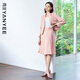 顏域A字百褶裙半裙2025早春中長(cháng)款高級感通勤氣質(zhì)半身裙 粉色 M 