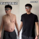迪伽達正肩顯瘦小領口短袖t恤男士新款夏季美式cleanfit內(nèi)搭健身打底衫 A+-Q1001黑色 XL