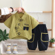 可歆寶貝嬰兒衣服夏季時髦兩件套男童韓版短袖襯衫兩件套男寶寶休閑套裝潮 綠色 90 碼建議1-2歲（身高85左右）