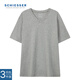 舒雅（Schiesser）男士基礎打底舒美棉V領(lǐng)短袖打底衣【3件裝】E5/22872M 花灰 L