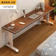 派浮象電腦桌長(cháng)條桌電腦桌臥室工作臺學(xué)習桌雙人位可升降移動(dòng)跨床桌書(shū)桌 深胡桃色+白架實(shí)木生態(tài)板 高度可升降68-103 210x50x73cm