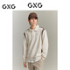 GXG男裝  城市通勤雙色翻領(lǐng)撞色斜紋肌理挺闊長(cháng)袖衛衣秋季 米黃色 (春秋版) L