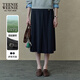 Teenie Weenie小熊女裝半身裙秋季新款灰色大擺裙通勤風(fēng)優(yōu)雅百褶裙 藏青色 M