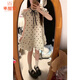 乖甜星法式甜美露肩波點(diǎn)連衣裙女夏季2026新款小個(gè)子氣質(zhì)蓬蓬短裙娃娃裙 裙子 M 45/55kg