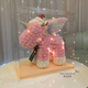 梵花戀歌永生花獨角獸玫瑰花禮盒結婚生日馬年吉祥禮物送女生女友老婆媽媽 【配手提袋】40厘米皇冠翅膀粉白天使【圣誕】組裝好