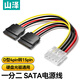 山澤 SATA電源線 臺式主機電腦硬盤連接線大4pin轉15pin轉接線轉換線一分二延長線 UK-15