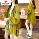 皮爾卡丹（pierre cardin）特大碼300斤防曬襯衫女夏季韓版寬松百搭中長款開衫襯衣薄外套潮 綠色【高質(zhì)量舒適透氣連帽防曬衣 XL 【建議120-150斤】