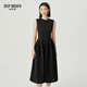 深呼吸DEEP BREATH女裝針織小黑裙高腰傘裙無(wú)袖連衣裙A500338 黑 L (4)