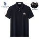 U.S. POLO ASSN.US保羅短袖polo衫男條紋薄款商務(wù)翻領(lǐng)polo領(lǐng)衫修身百搭上衣男裝 黑色【純棉】108 XL 175（135-145斤左右）