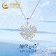 中國黃金愛(ài)心捕夢(mèng)網(wǎng)鉑金項鏈女心形白金吊墜結婚紀念日禮物送老婆生日 鉑金織心吊墜+999足銀鏈